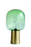 Boho Smoke Green & Brass Table Lamp